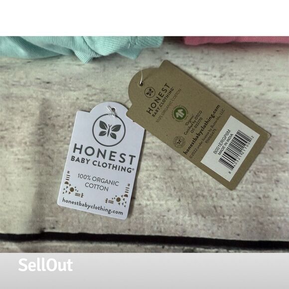 Honest Unisex Multicolor Bodysuit Set 3-6 Months Organic Cotton Baby Wear NEW - Picture 2 of 3